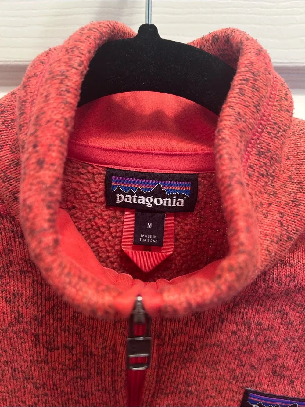 Patagonia Better Sweater 1/4 Zip Pullover Fleece Jacket in Coral. Size M